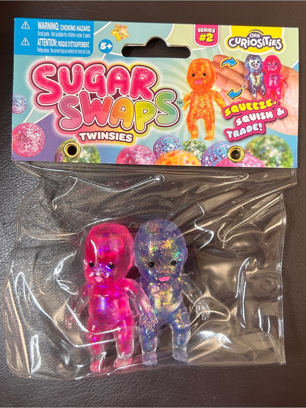 VIRAL Orb Curiosities Sugar Swaps Twin Babies Purple/Pink Mini Squishy Toys NWT